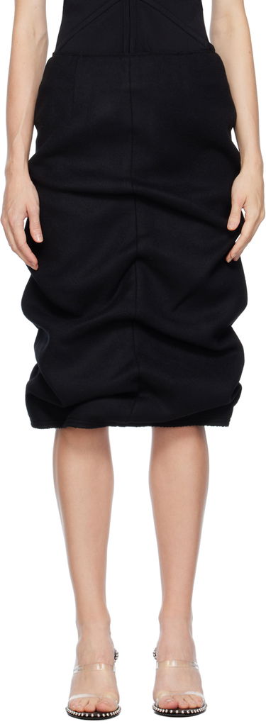 Krila We11done We11done Tucked Midi Skirt Črna | WD-SK3-23-211-W-BK, 0