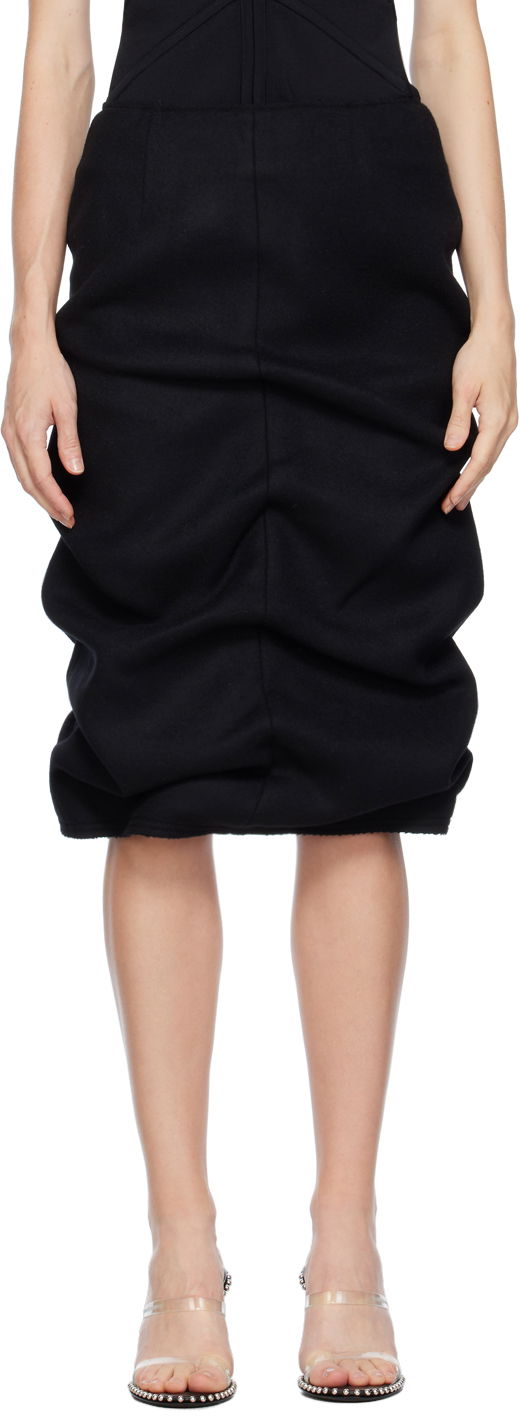 Krila We11done We11done Tucked Midi Skirt Črna | WD-SK3-23-211-W-BK
