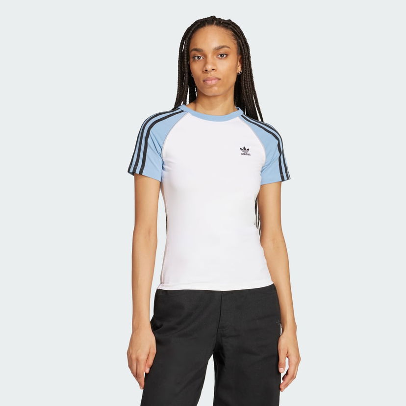 Majica adidas Performance Adicolor 3-Stripes Raglan Slim T-Shirt Bela | JV7191