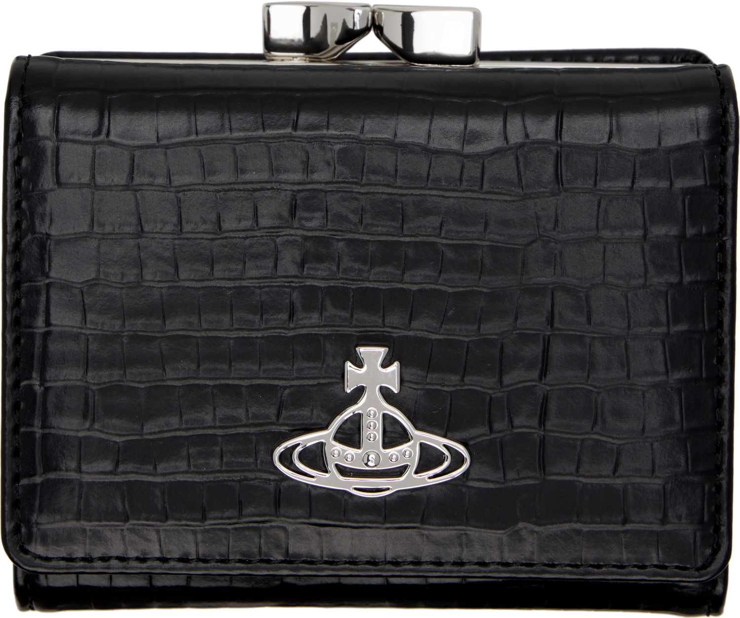Denarnica Vivienne Westwood Vivienne Westwood Small Croc-Embossed Frame Wallet Črna | 5115002NW-L00C0-, 0