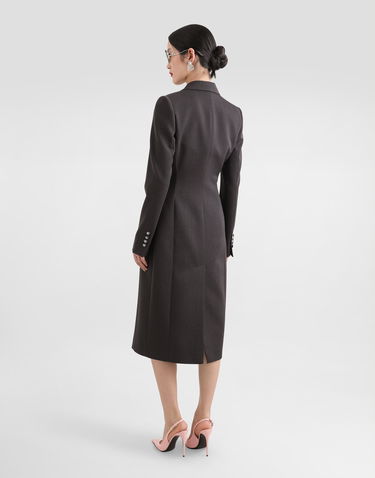 Plašči Dolce & Gabbana Dolce & Gabbana Double-breasted Wool Coat with DG Buttons Siva | F0W2CTFU287S8290, 2