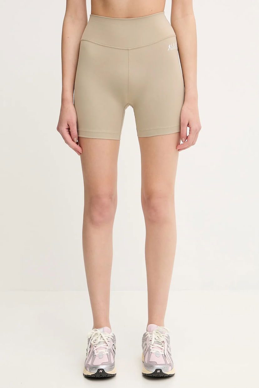 Kratke hlače Sporty & Rich Sporty & Rich Sr Runner Biker Shorts High Waist Bež | SH003622139GY15