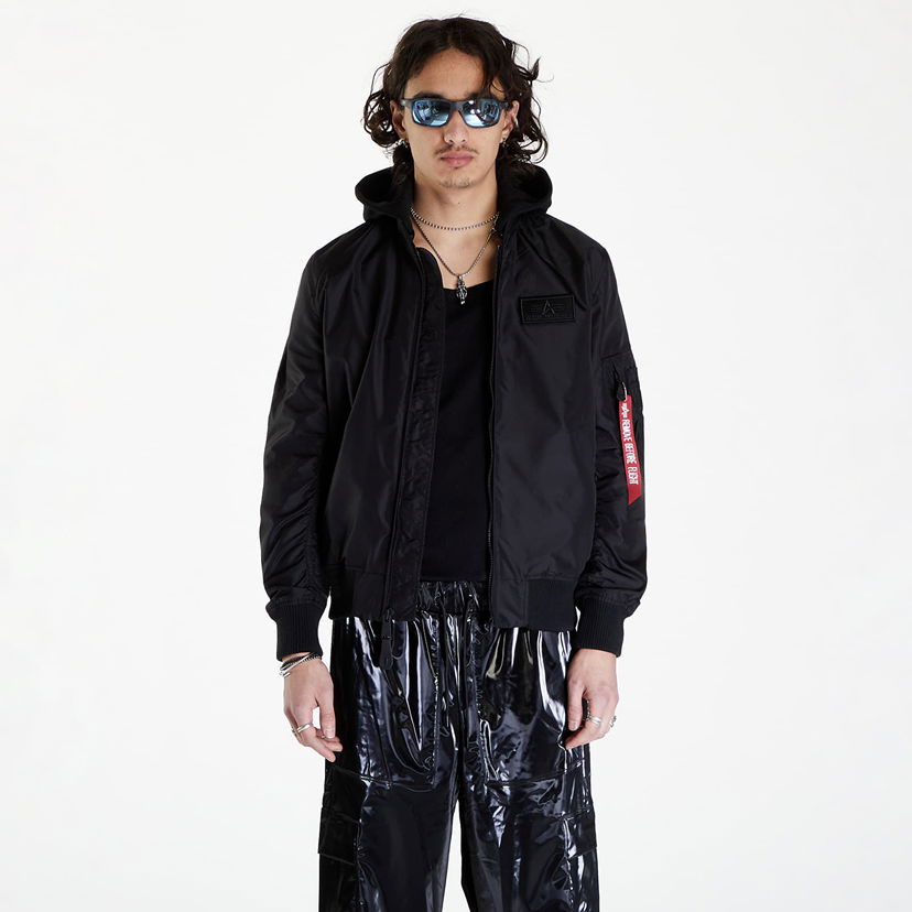 Jakna Alpha Industries MA-1 TT Hood Black/ Black Črna | 196108 515