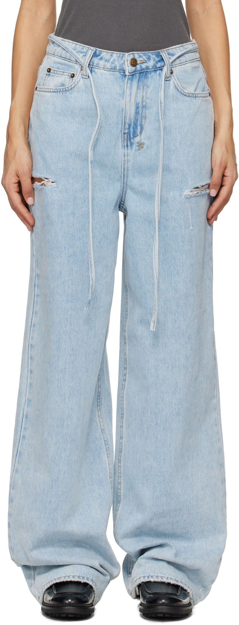 Kavbojke Ksubi Ksubi Baggy Rollin Kut Out Jeans Modra | WPS25DJ005