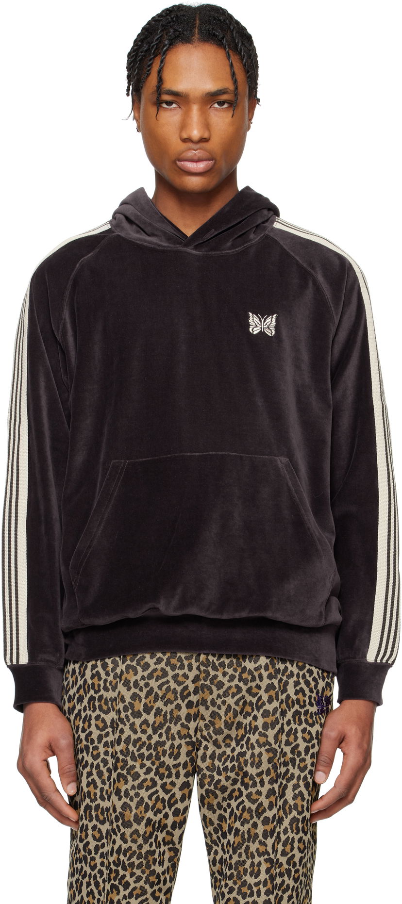 Pulover Needles Needles Velour Track Hoodie Lila | QV320