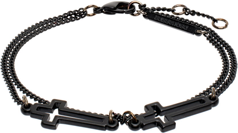 Zapestnica DSQUARED2 Dsquared2 Jesus Cross Chain Bracelet Črna | ARM0002_37208163_2124