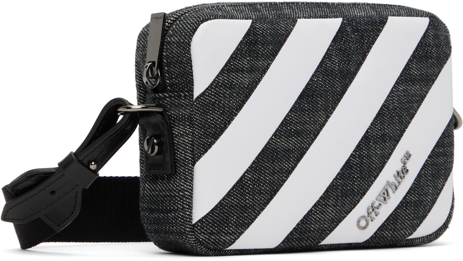 Torba za čez ramo Off-White Off-White Diagonal Striped Camera Bag Bela | OWNN18FS25FAB0021000, 1