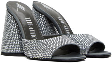 Modni dodatki The Attico The Attico Luz Crystal-Embellished Heeled Sandals Siva | 237WS502 TV07, 3