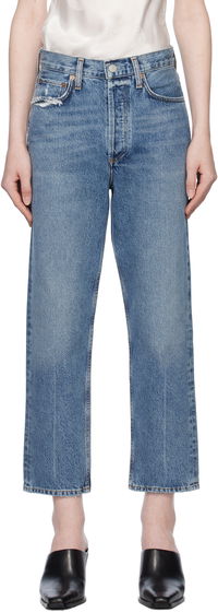 90's Crop Mid Rise Straight Jeans
