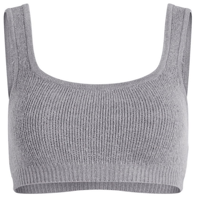 Modrček SKIMS Textured Knit Bralette Size Large Siva | SP-SCP-9926W-DHG