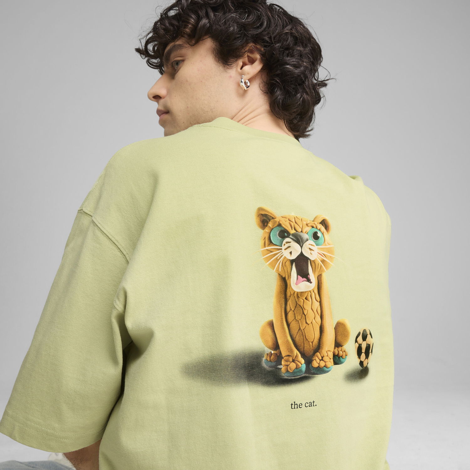 Majica Puma GRAPHICS The Cat T-Shirt Zelena | 629411_37, 1