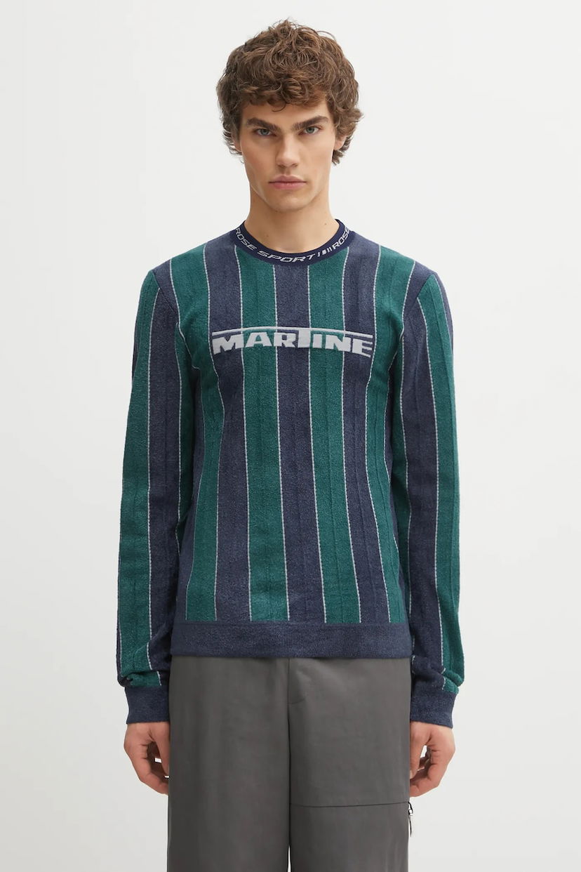 Majica Martine Rose Martine Rose Sporty Logo Crew Neck Long-Sleeved Striped T-Shirt Večbarvna | 982YA20407