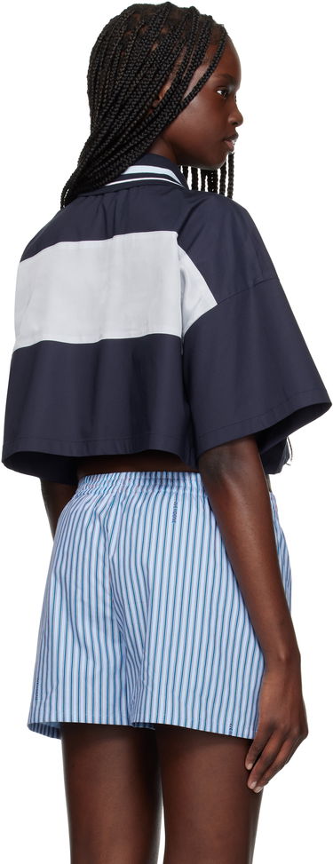 Krop-top We11done We11done Color Block Cropped Polo Mornarica | WD-BL1-25-132-W-NV, 2