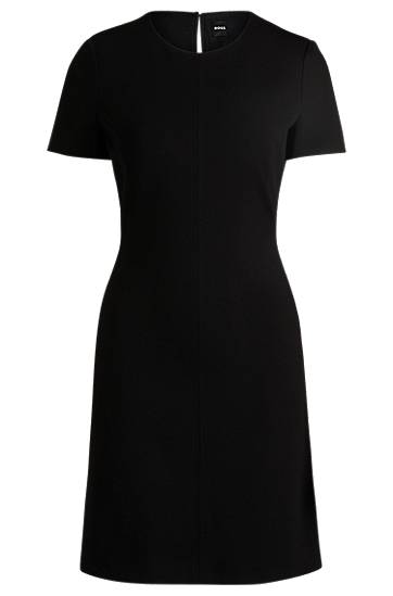 Obleke BOSS Slim Fit Stretch Crew Neck Dress Črna | 50490062