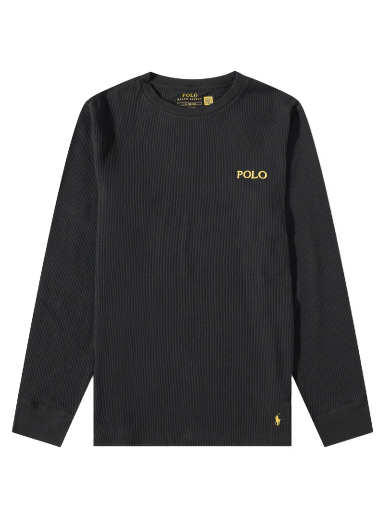 Majica Polo by Ralph Lauren Long Sleeve Waffle Lounge Tee Črna | 714899615004