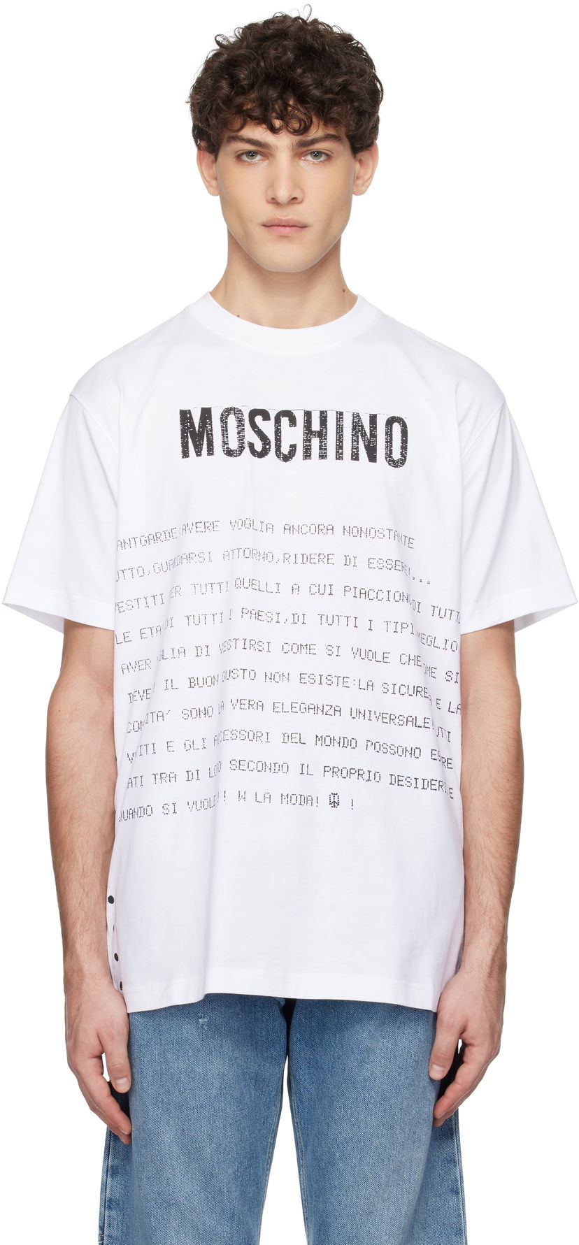 Majica Moschino Moschino Message Print T-Shirt Bela | 251ZZA071702411001