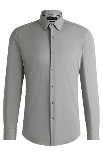 Srajce BOSS Men's Slim Fit Performance-Stretch Shirt Siva | 50539403