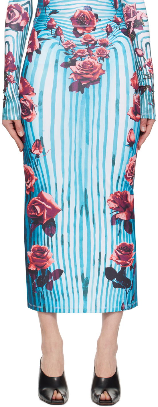 Krila Jean Paul Gaultier Flower Print Maxi Skirt Modra | 24/25-F-JU088-J551-503001