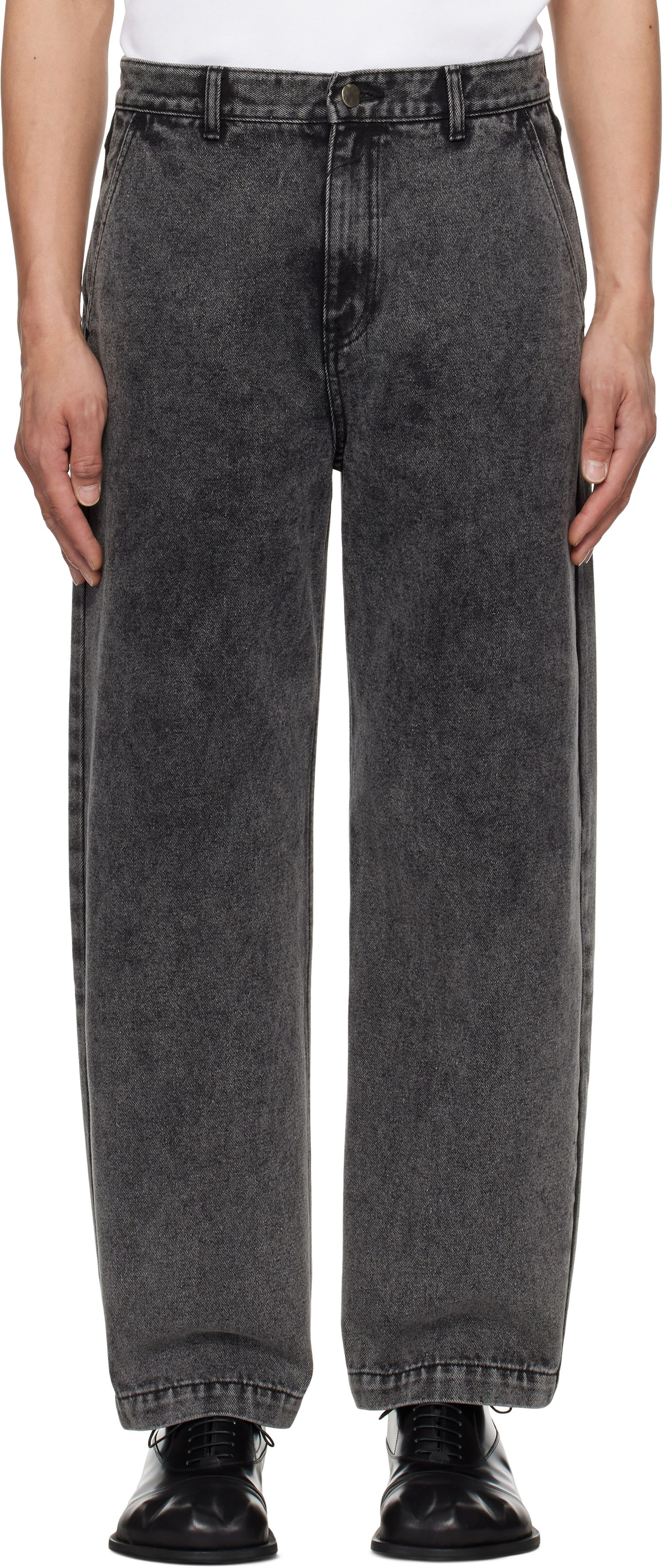 Kavbojke ADER ERROR ADER error Sig; TRS Tag 03 Wide-Leg Jeans Siva | BO42FYJE0103BK, 0