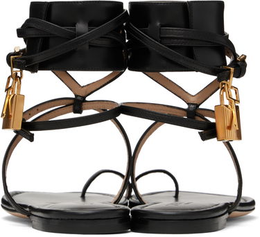Modni dodatki Tom Ford TOM FORD Soft Calf Ankle Wrap Sandals Črna | W3669-LCL002G, 1
