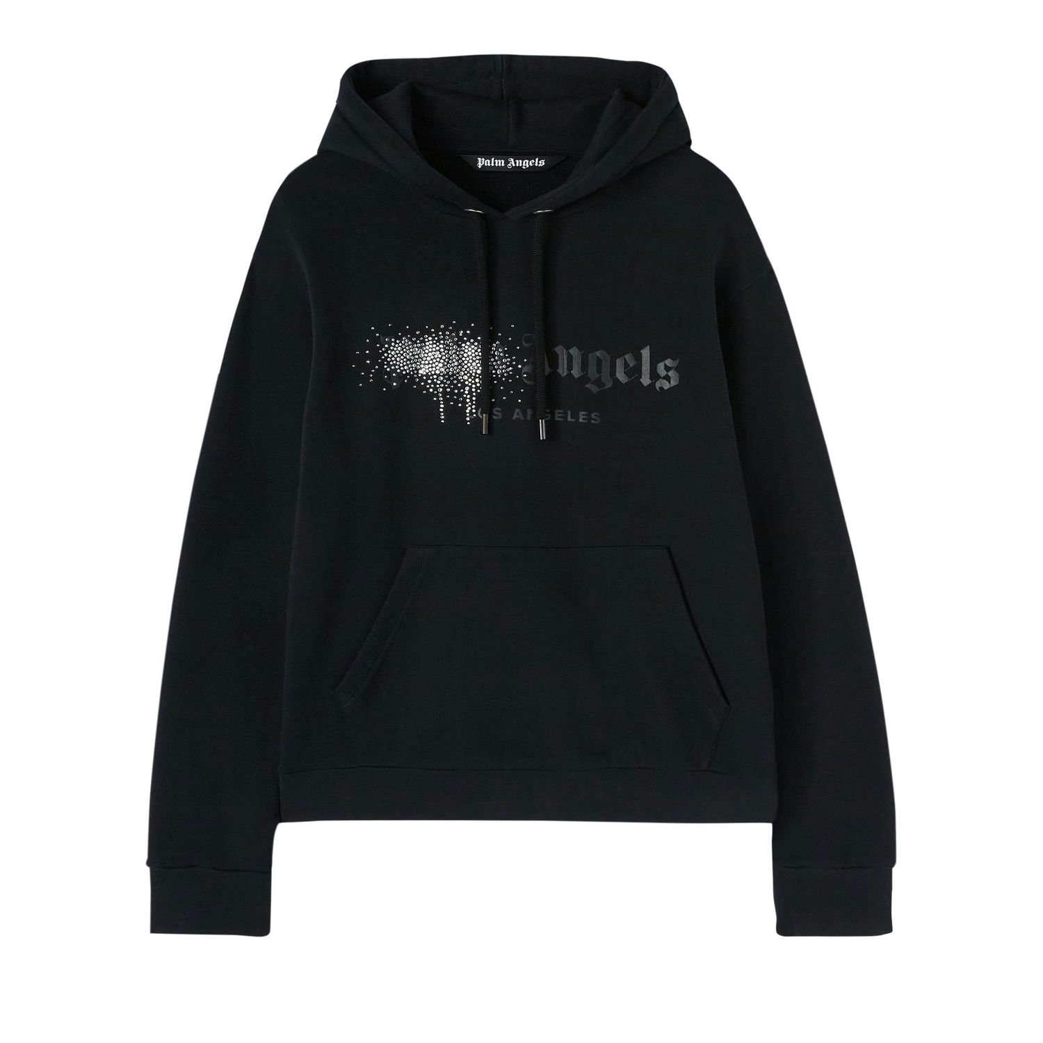 Pulover Palm Angels Rhinestone Sprayed Hoody Črna | PMBB003F22FLE0011010, 1