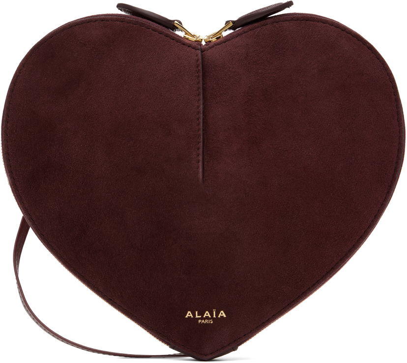 Torbica Alaïa ALAÏA 'Le Coeur' Suede Crossbody Bag Bordo | AA1P003CA577