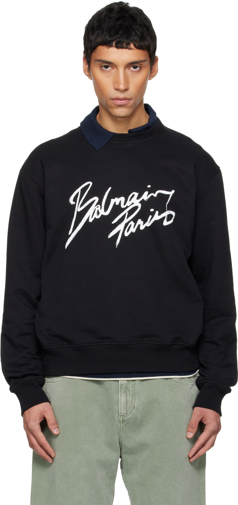 Pulover Balmain 'Balmain Paris' Sweatshirt Črna | FH2JQ120BD27