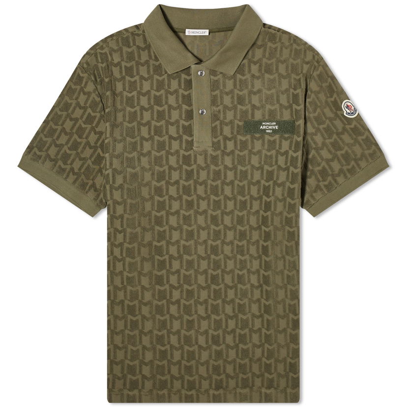 Polo majica Moncler Towelling Monogram Polo Shirt Zelena | 8A000-15-89AI5-823