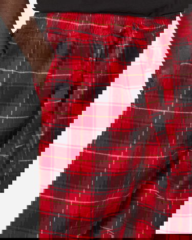 Pižame TEKLA Flannel Plaid Pijamas Pants Rdeča | SWP-REPL REPL, 5