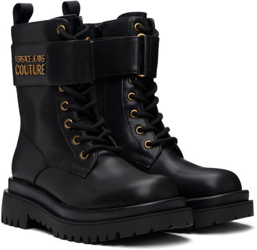 Superge in čevlji Versace Versace Jeans Couture Logo Hardware Boots Črna | E79VA3S64_E71570, 3