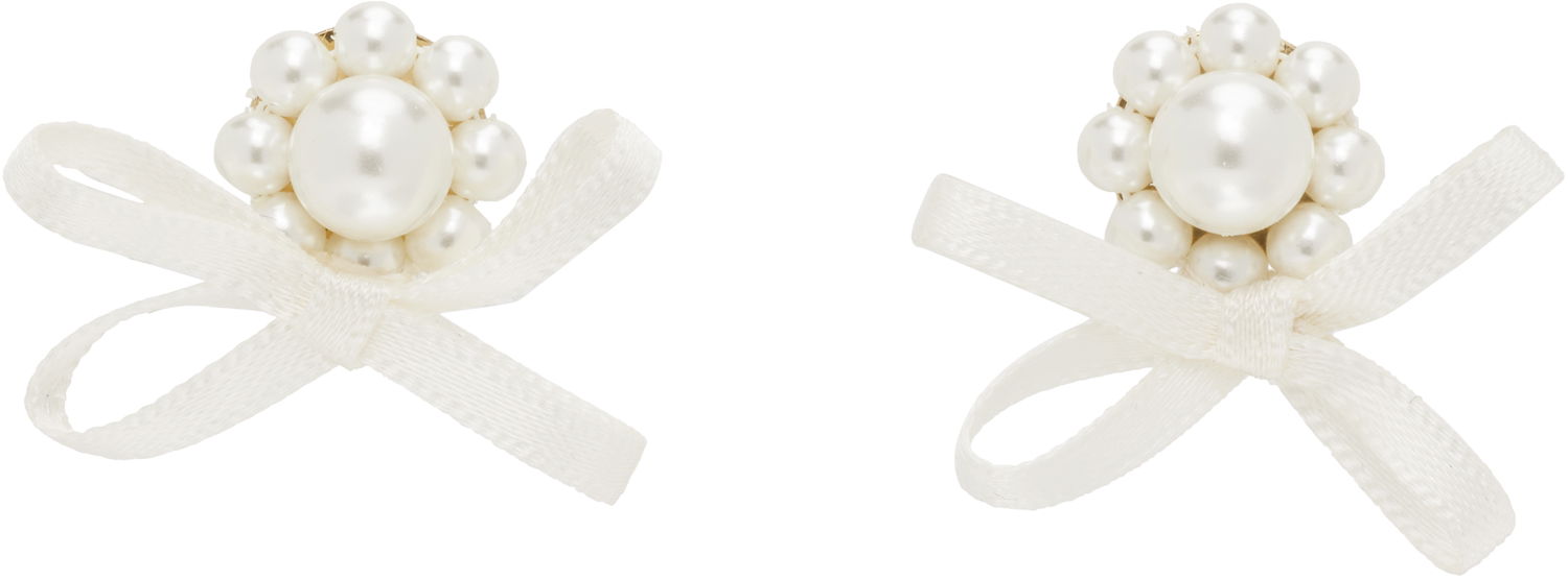 Uhani Simone Rocha Simone Rocha Petite Bow Daisy Stud Earrings Bela | ERG552 0904, 0