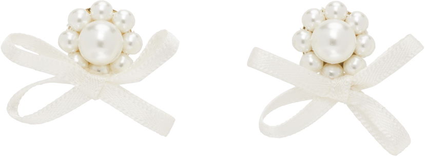 Uhani Simone Rocha Simone Rocha Petite Bow Daisy Stud Earrings Bela | ERG552 0904