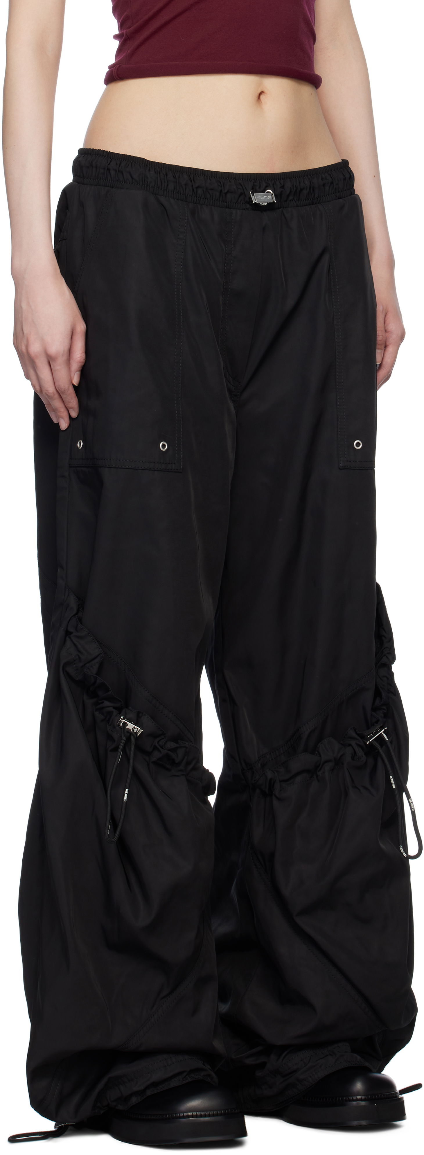 Cargo hlače The Attico Attico Parachute Cargo Drawstring Trousers Črna | 250WCP00255 PLL001AA, 1