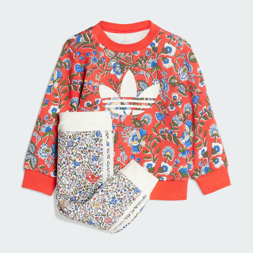 Trenirka adidas Originals Toddler Originals x Liberty London Crew Set Rdeča | JY3018