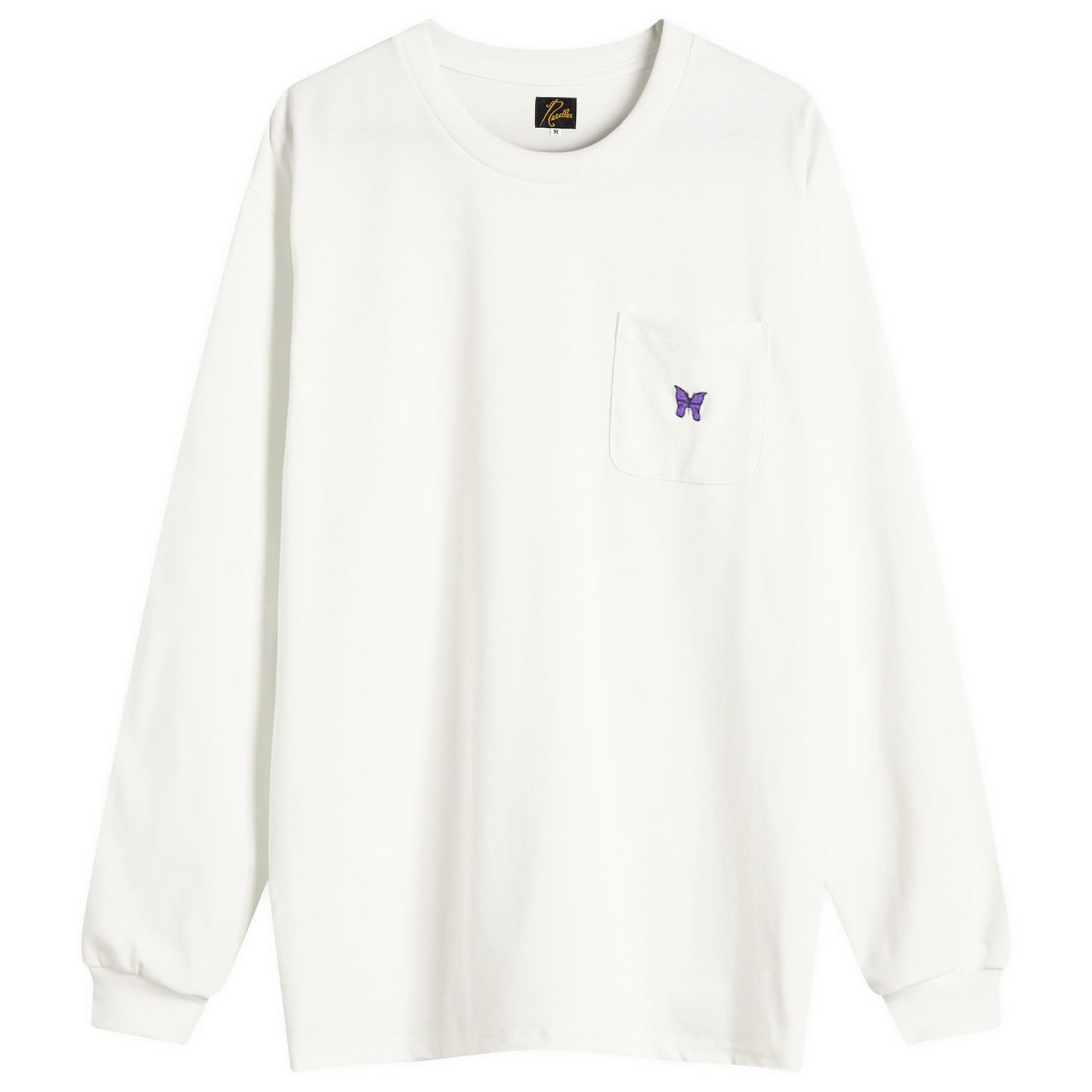 Majica Needles Needles Papillion Pocket Tee, Size Large Bela | QV361-A, 1