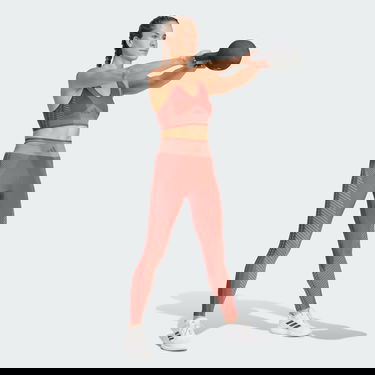 Modrček adidas Performance AEROKNIT Training Light Support Bra Rdeča | JI8008, 4