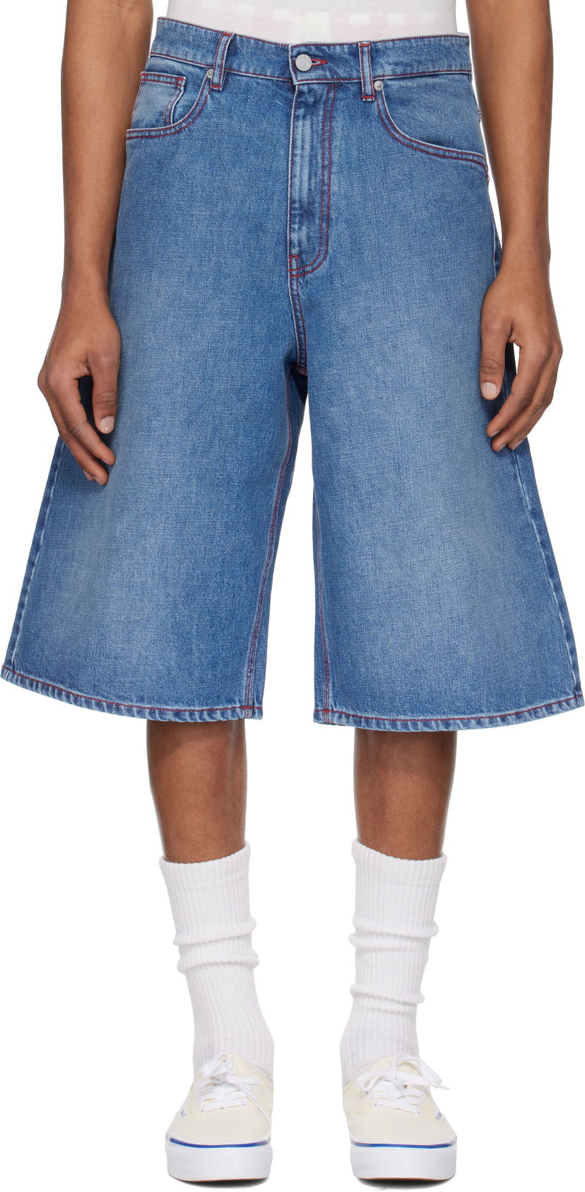Kratke hlače ERL ERL Indiana Denim Skate Shorts Modra | ERL10P014
