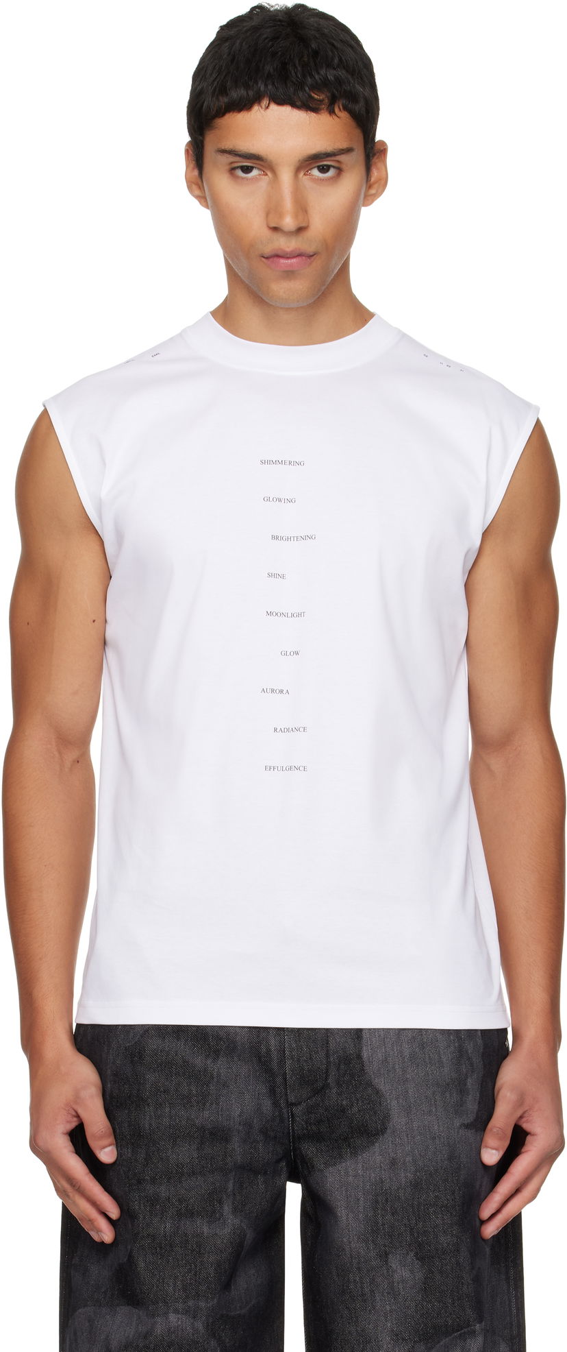 Majica brez rokavov HELIOT EMIL HELIOT EMIL Effulgence Sleeveless T-Shirt Bela | AW25_M_09_151_WHT02