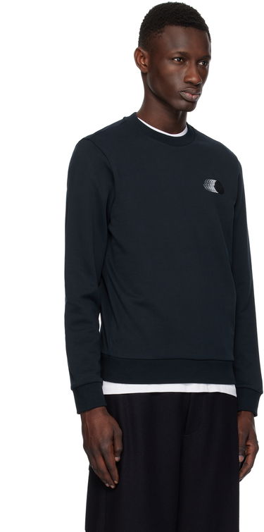 Pleteni pulover Moncler Moncler Faded Logo Cotton Sweatshirt Mornarica | K10918G00039809KR, 1