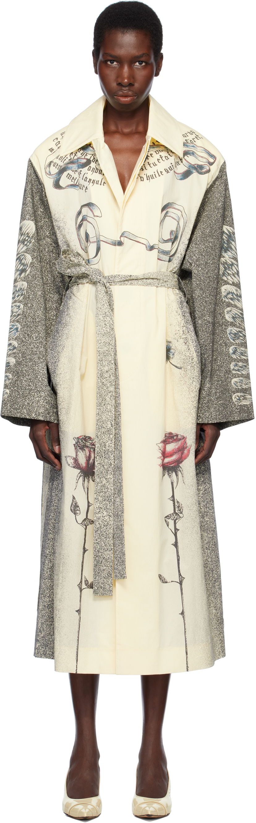 Trenčkot Jean Paul Gaultier Jean Paul Gaultier 'The Multi-Tattoo' Print Trench Coat Rumena | 25/34-U-MA035-C587-030030