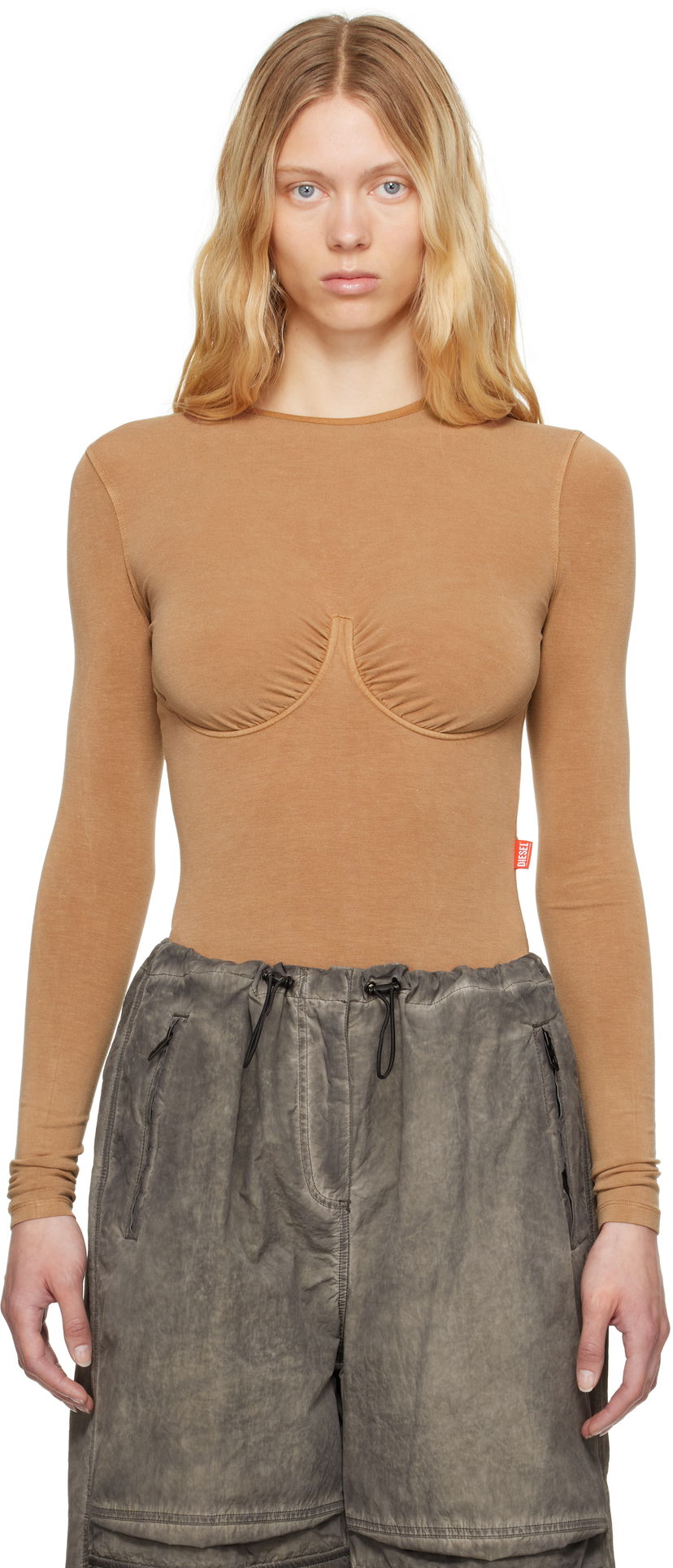 Bodi Diesel Diesel T-Finne-Q2 Bodysuit Bež | A17608 0QMAT