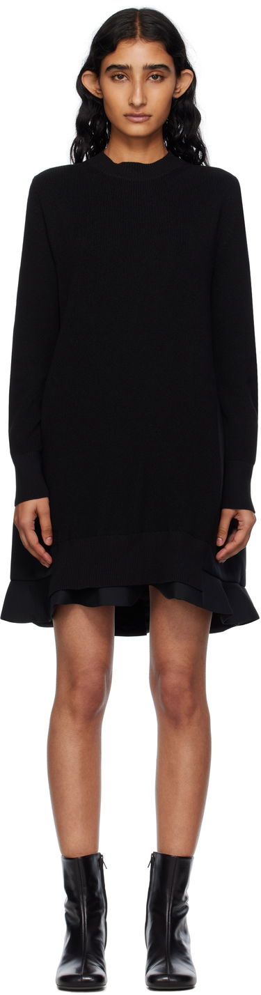 Obleke sacai Sacai Suiting Mix Knit Minidress Črna | 25-07952, 0
