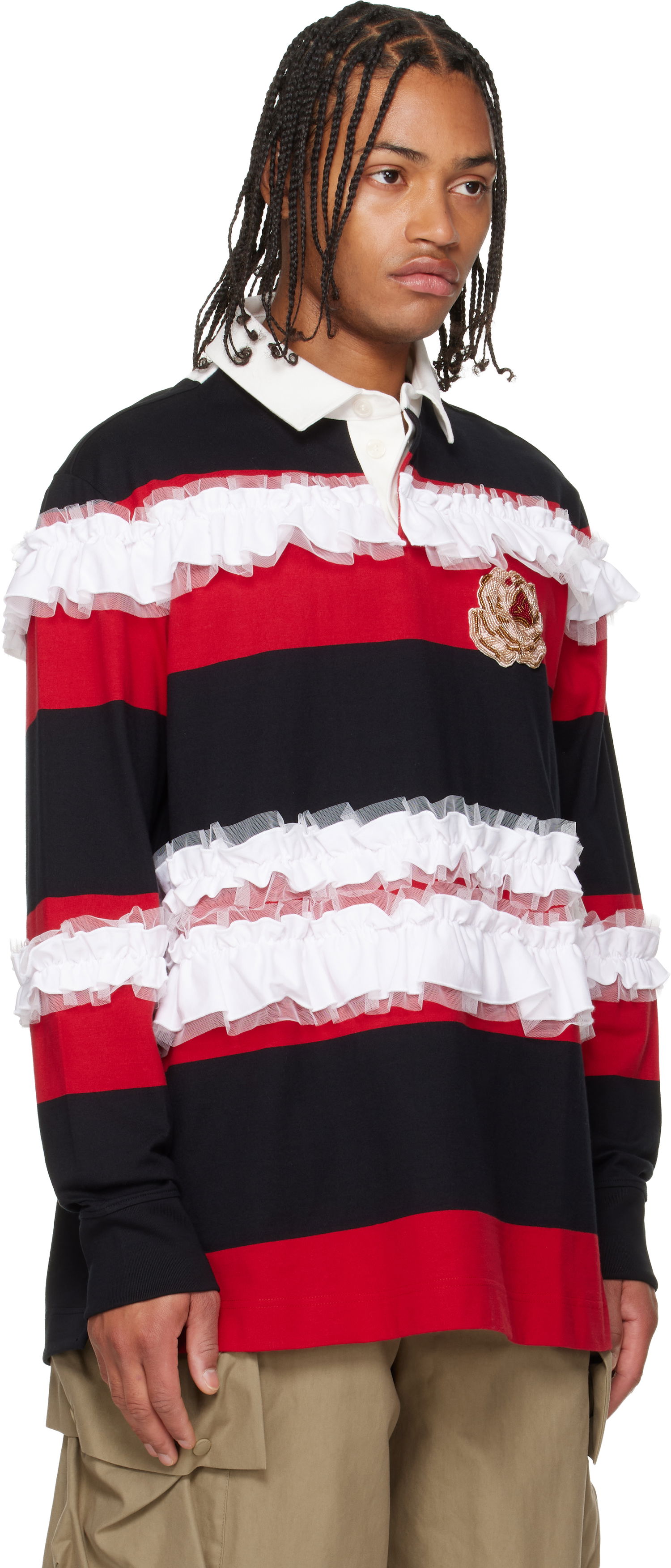 Polo majica Simone Rocha Simone Rocha Ruffle Rugby Polo Večbarvna | 5360B 1282, 1