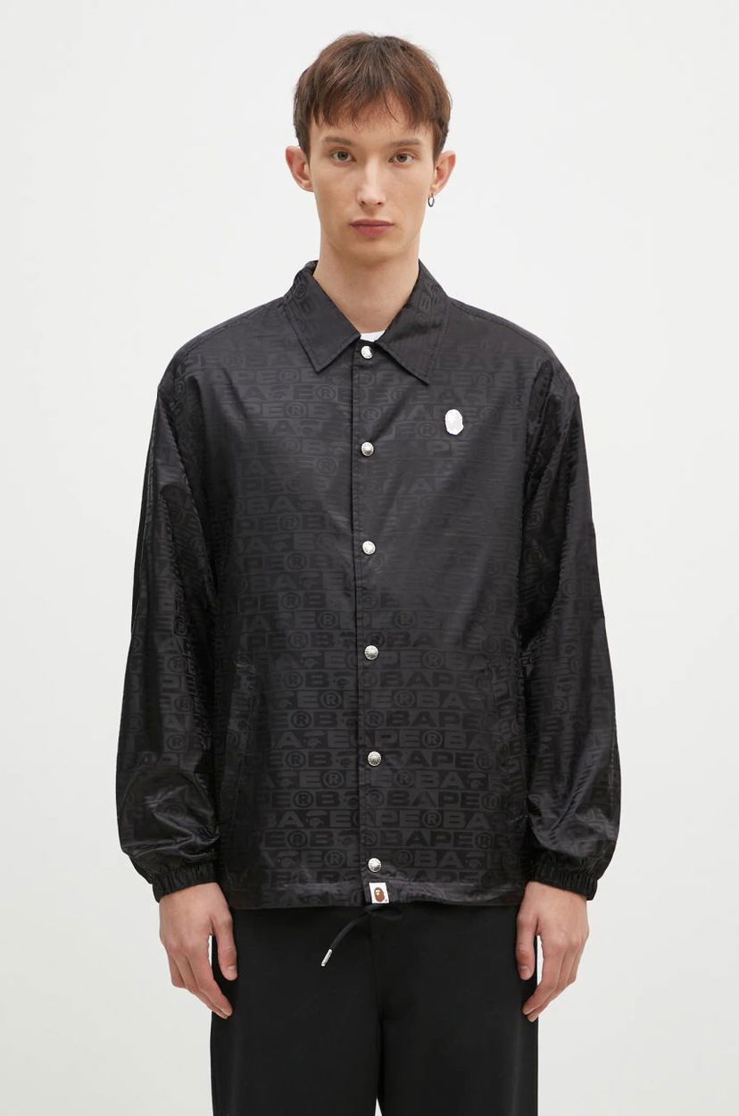 Vetrovka BAPE Lux Sport Pattern Jacquard Nylon Coach Jacket Črna | 1K80140314