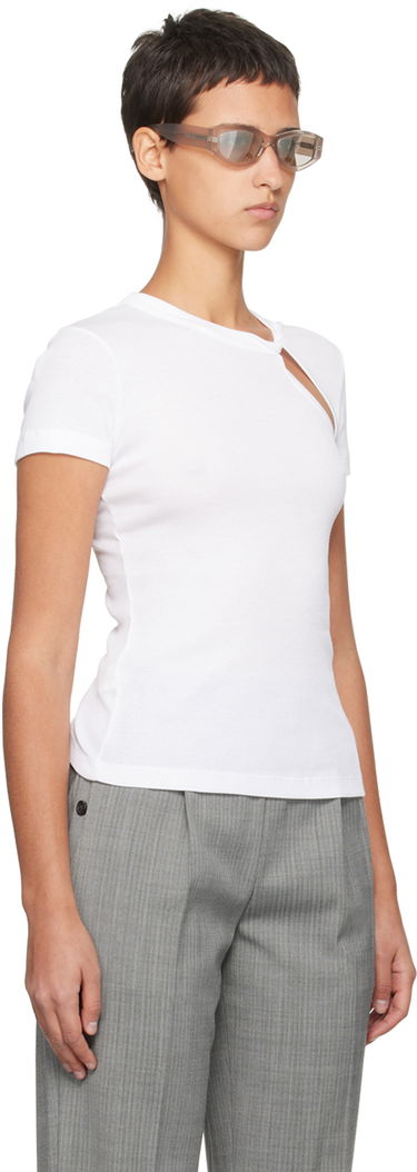Majica brez rokavov Helmut Lang Helmut Lang Asymmetrical Slash T-Shirt Bela | N09HW505, 1