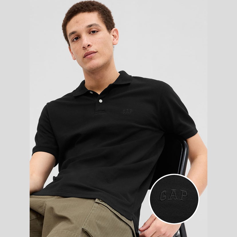 Polo majica GAP T-shirt Logo Polo Black XS Črna | 586306-03