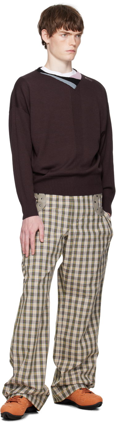 Pleteni pulover KIKO KOSTADINOV Kiko Kostadinov Vig Multi Collar Sweater Rjava | KKAW25KN04-97, 3