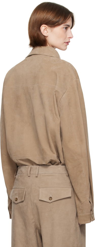 Srajce Entire Studios Entire Studios Recurrent Suede Overshirt Bež | ES2673SS, 2