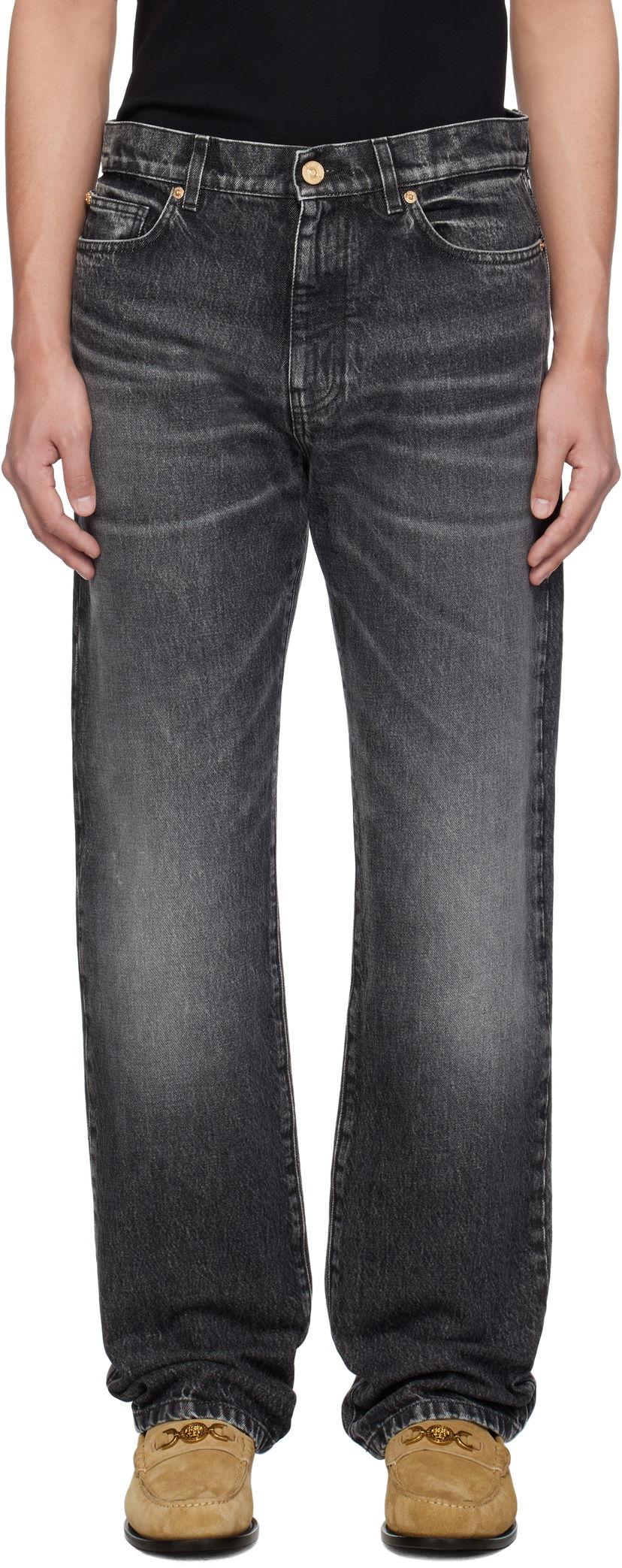 Kavbojke Versace Versace Stonewashed Jeans Črna | 1018911_1A13597