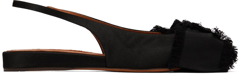 Superge in čevlji LANVIN Lanvin Slingback Ballerina Flats Črna | FW-FSMA02-SATN-A24